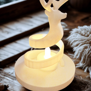 Décoration bougeoir cerf en spirale