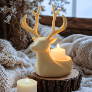 Bougeoir renne de Noël – Élégance et lumière douce