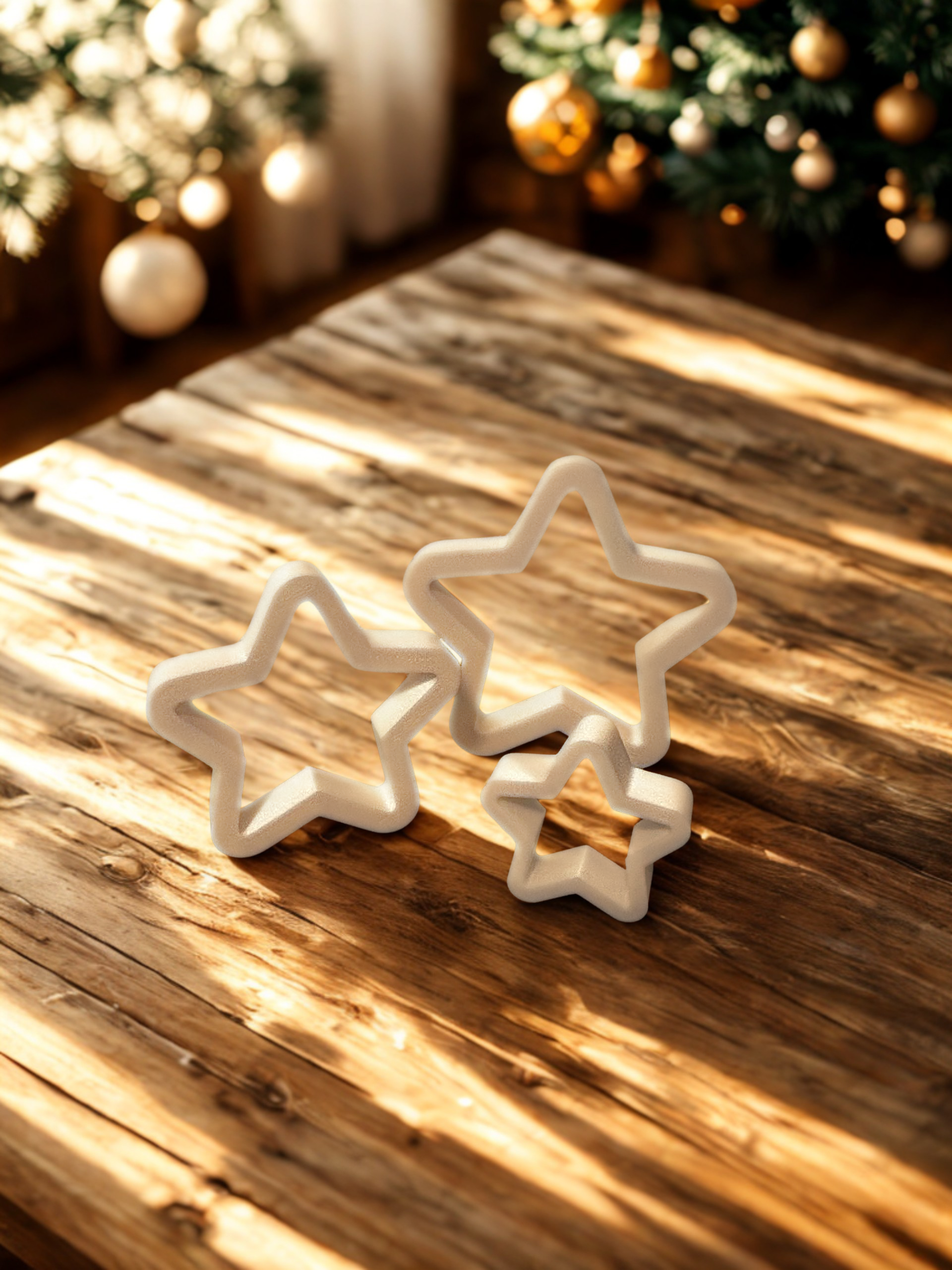 Lot de 3 étoiles décoratives blanches – design épuré et moderne