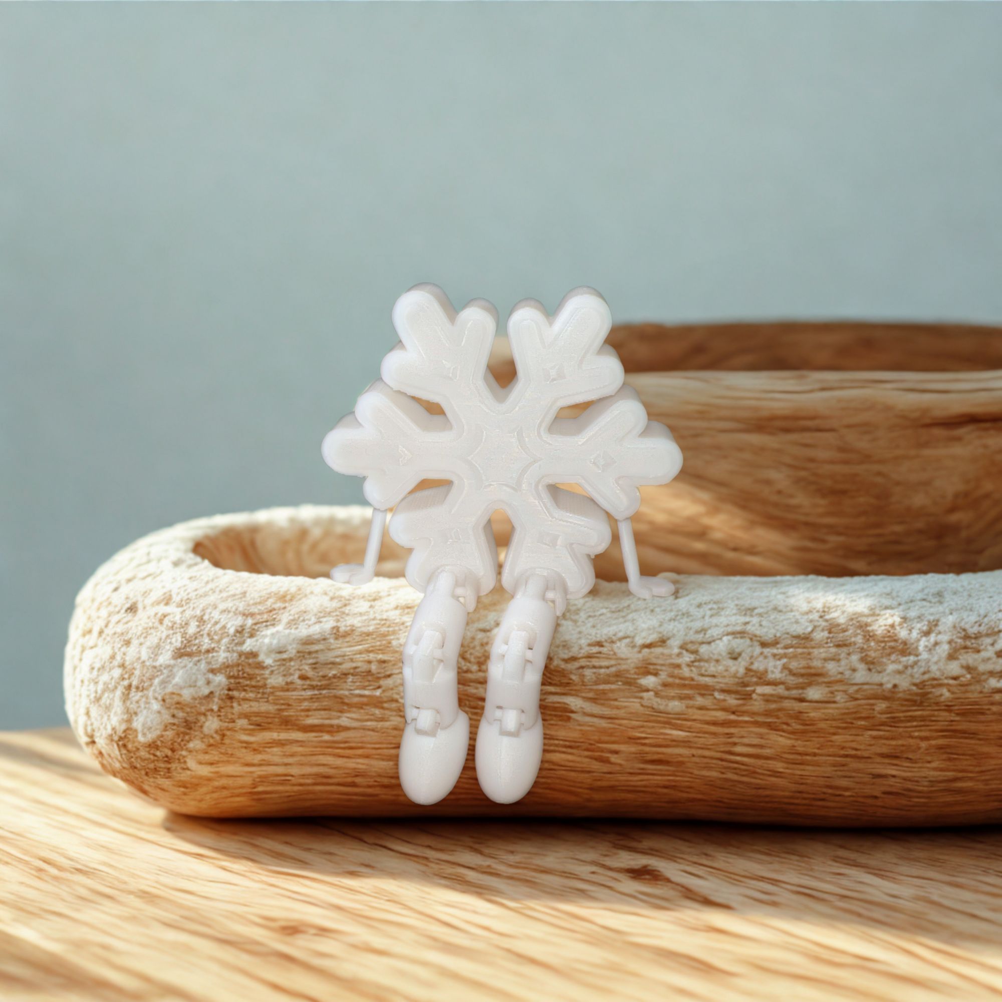 Flocon articulé blanc – figurine décorative hivernale