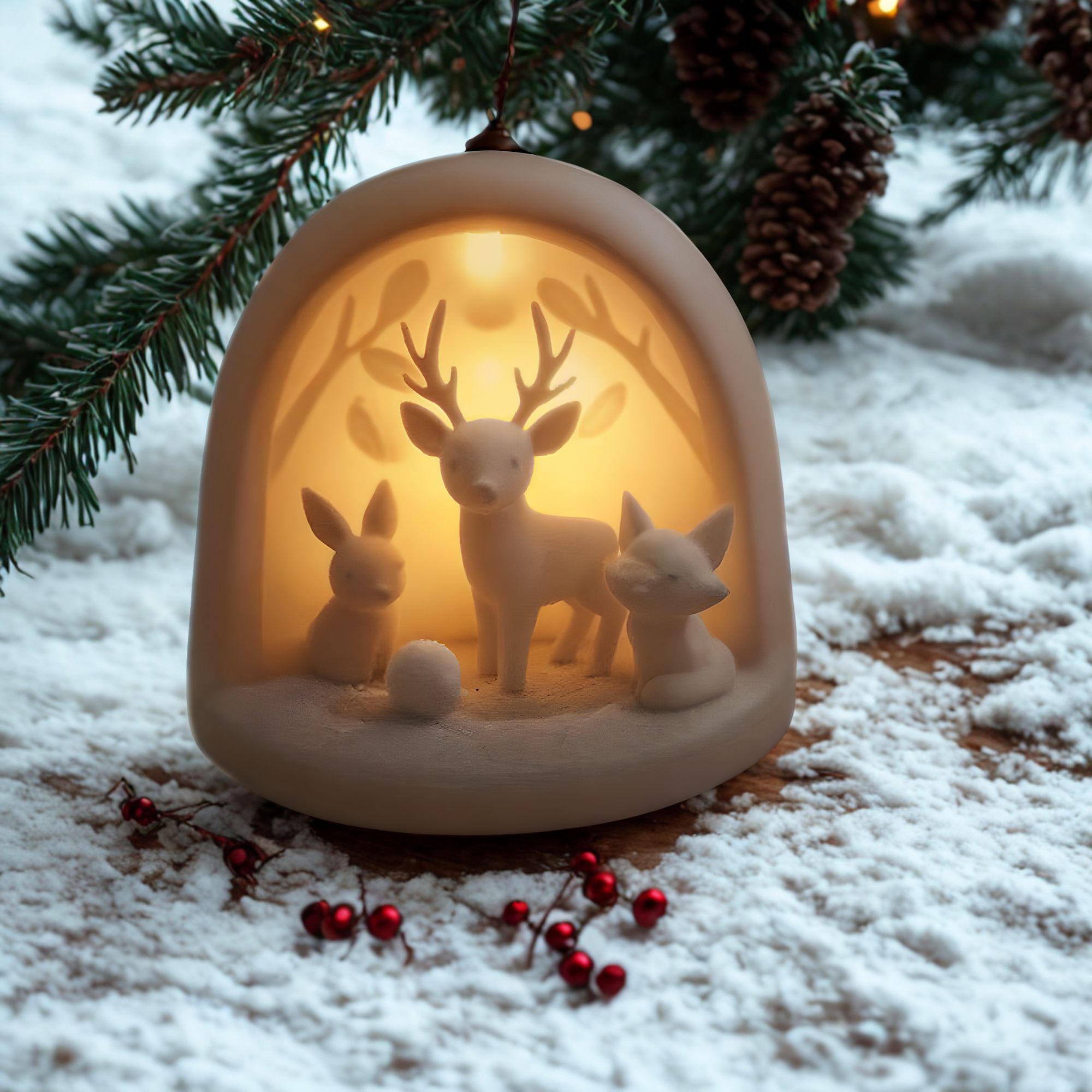 Décoration lumineuse forêt enchantée – animaux de la forêt
