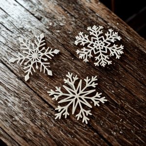 Flocons de neige blancs décoratifs – set de trois